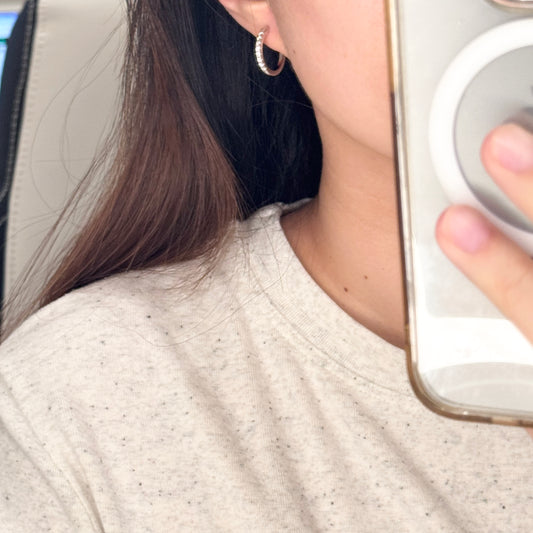 Round Moissanite Circle Hoop Earrings