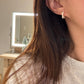 14K Solid Gold Cross Hoop Earrings
