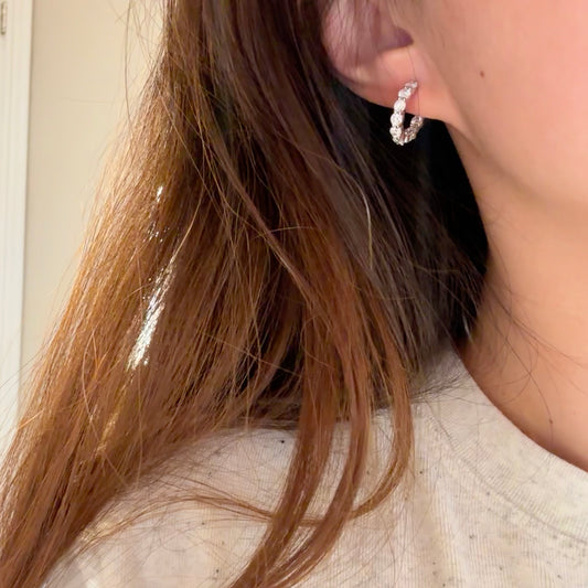 C-Shape Moissanite Hoop Earrings