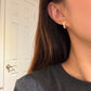 14K Solid Gold Cross Hoop Earrings