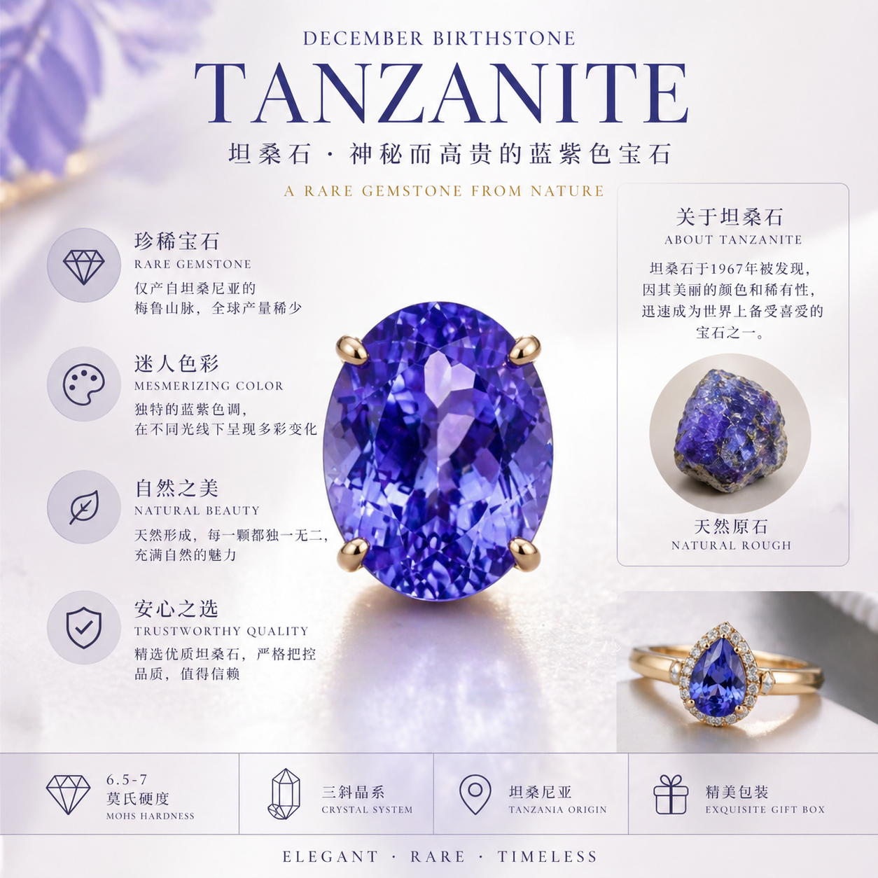 Natural Tanzanite Necklace 坦桑石