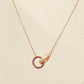 Classic Linked Double Circle Rose Gold Necklace