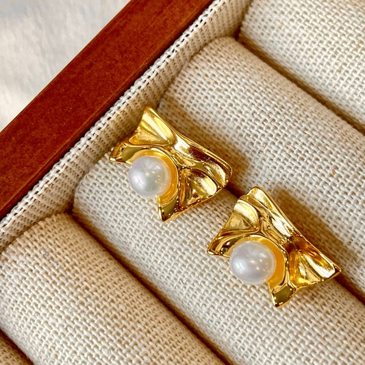 Freshwater Pearl Stud Earrings, Sterling Silver Pearl Earrings