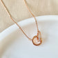 Classic Linked Double Circle Rose Gold Necklace